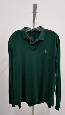 Polo Ralph Lauren Men's Pima Soft Touch Long Sleeve Polo - Forest Green (Size L)